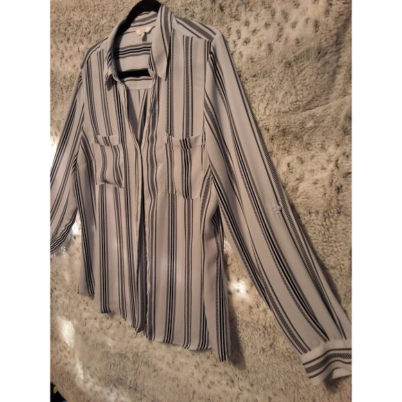 LADIES PINSTRIPE BLOUSE 2X - Picture 4 of 5